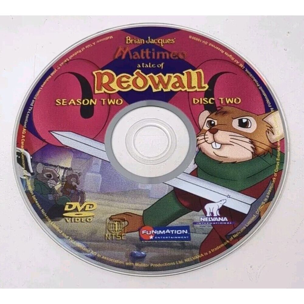 Redwall Season 2 Disc 2 ONLY DVD TV Show Cartoon